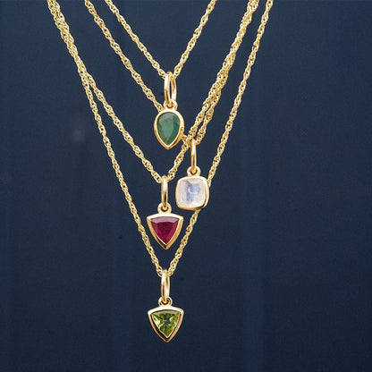 Ruby July Birthstone Charm Necklace 18ct Gold Plate