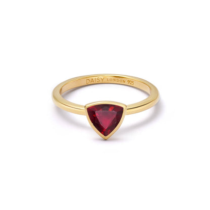 Ruby July Birthstone Ring 18ct Gold Plate