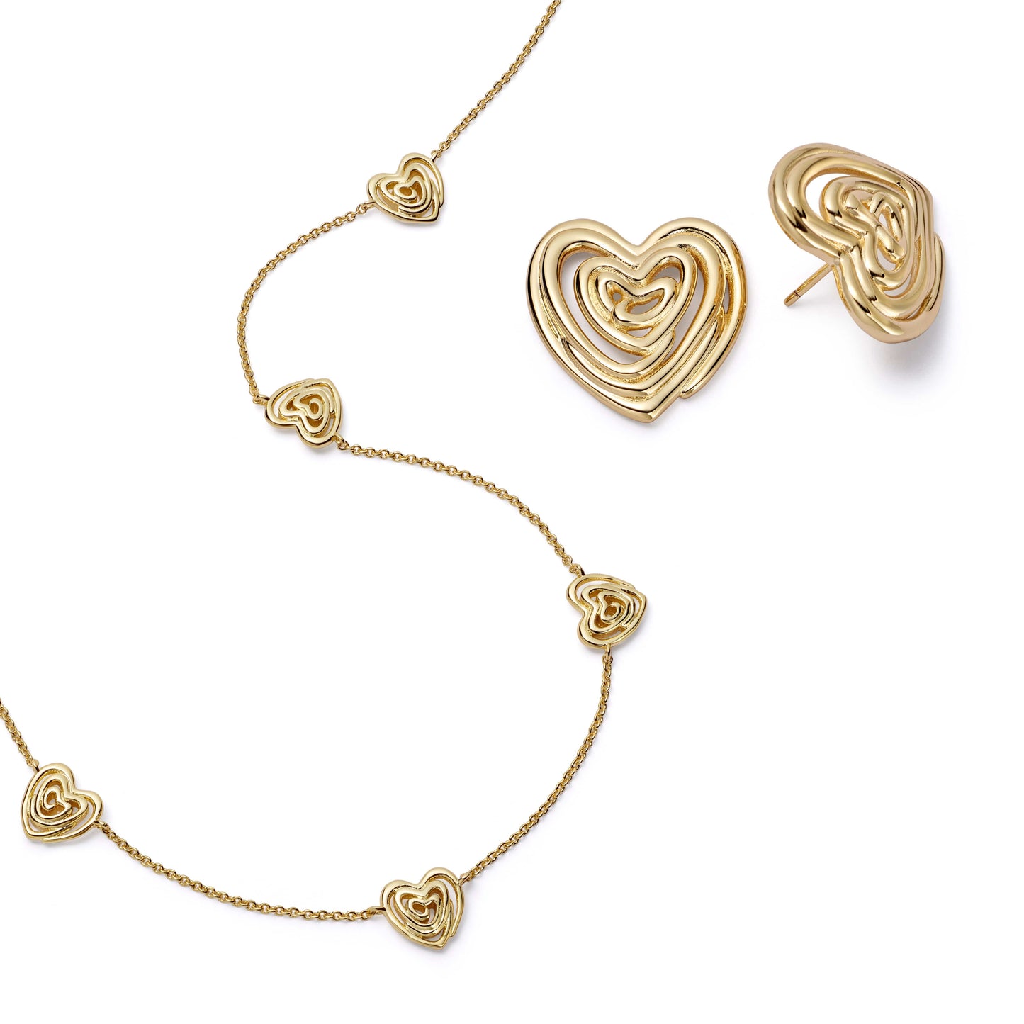 Scribble Hearts ‘Drawn To You’ Layering Set 18ct Gold Plate