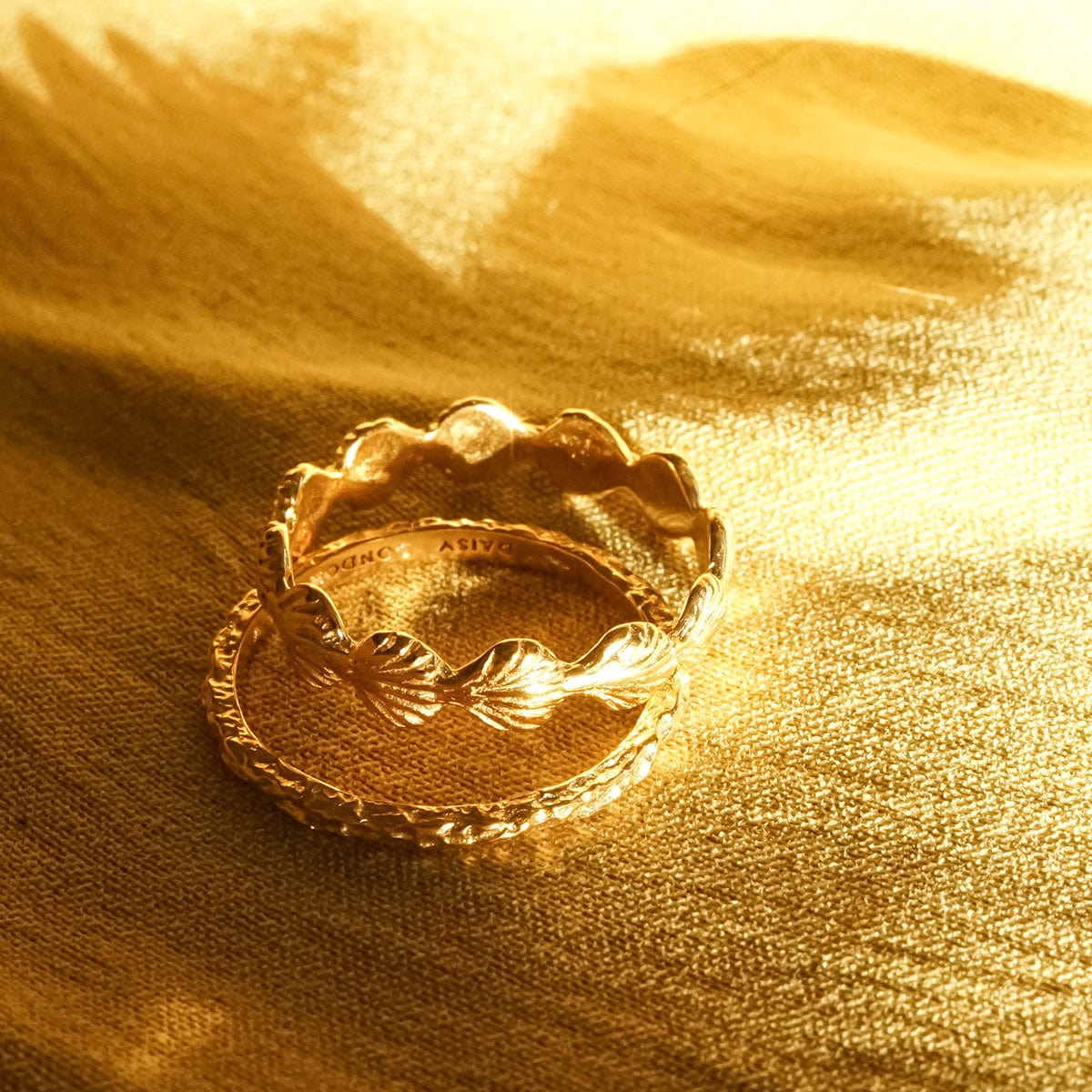 Shell Ring Stack 18ct Gold Plate
