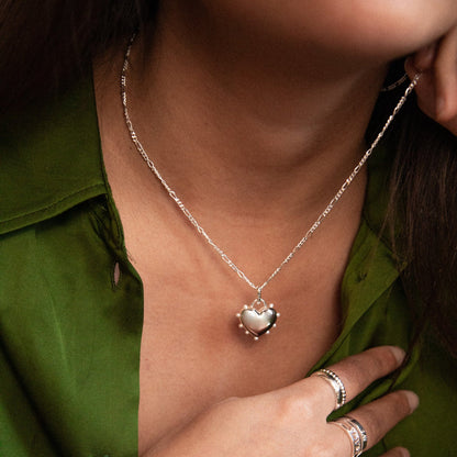 Shrimps Chubby Heart Necklace Sterling Silver