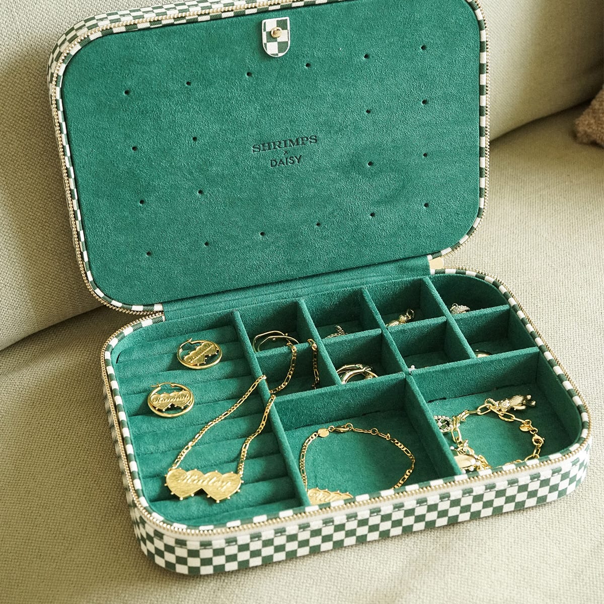 Shrimps Green Jewellery Box Set