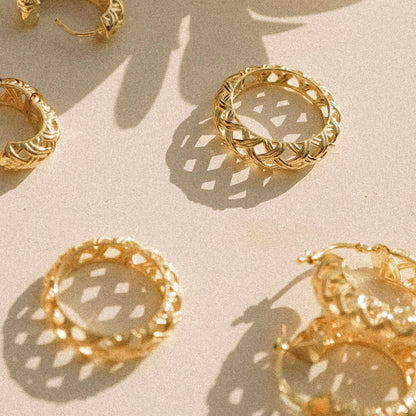 Shrimps Woven Dome Ring 18ct Gold Plate