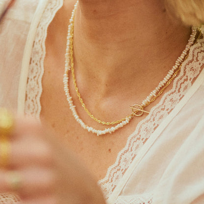 Singapore Layering Chain Necklace 18ct Gold Plate