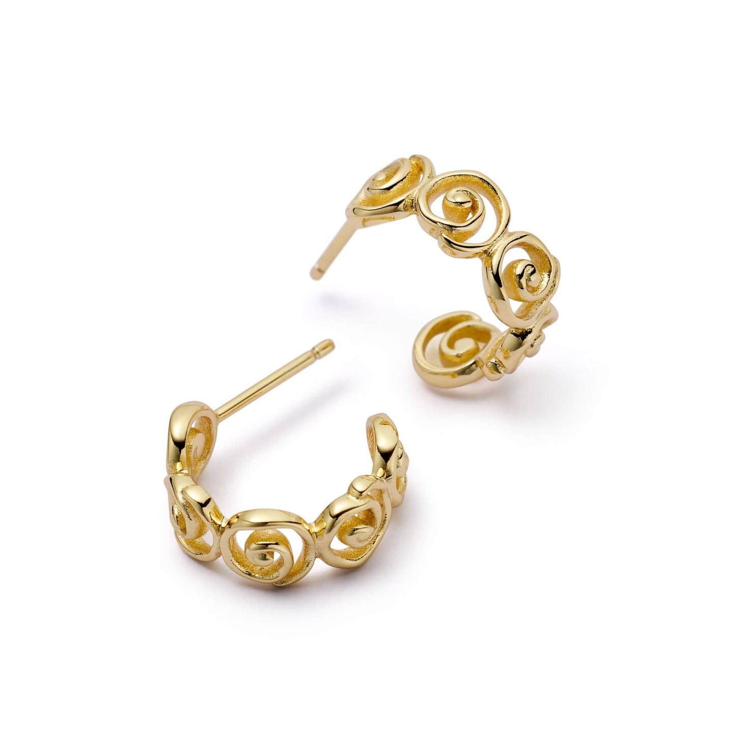 Spiral Hoop Earrings 18ct Gold Plate