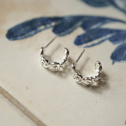 Spiral Mini Hoop Earrings Sterling Silver