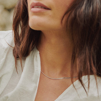 Spiral Snake Chain Necklace Sterling Silver