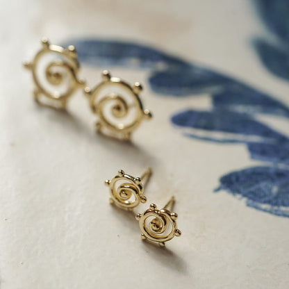 Spiral Sun Maxi Stud Earrings 18ct Gold Plate