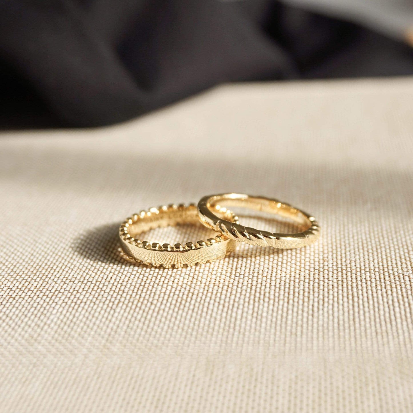 Beaded Band Ring 18ct Gold Plate