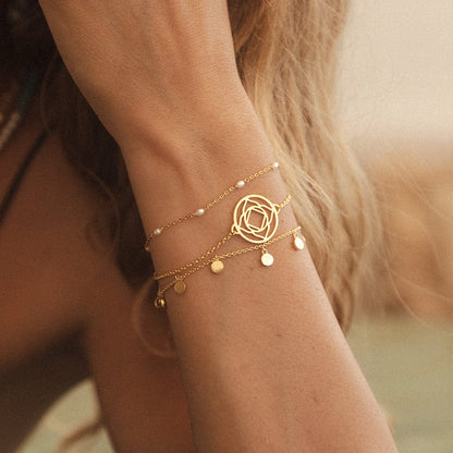 Base Chakra Bracelet Stack 18ct Gold Plate