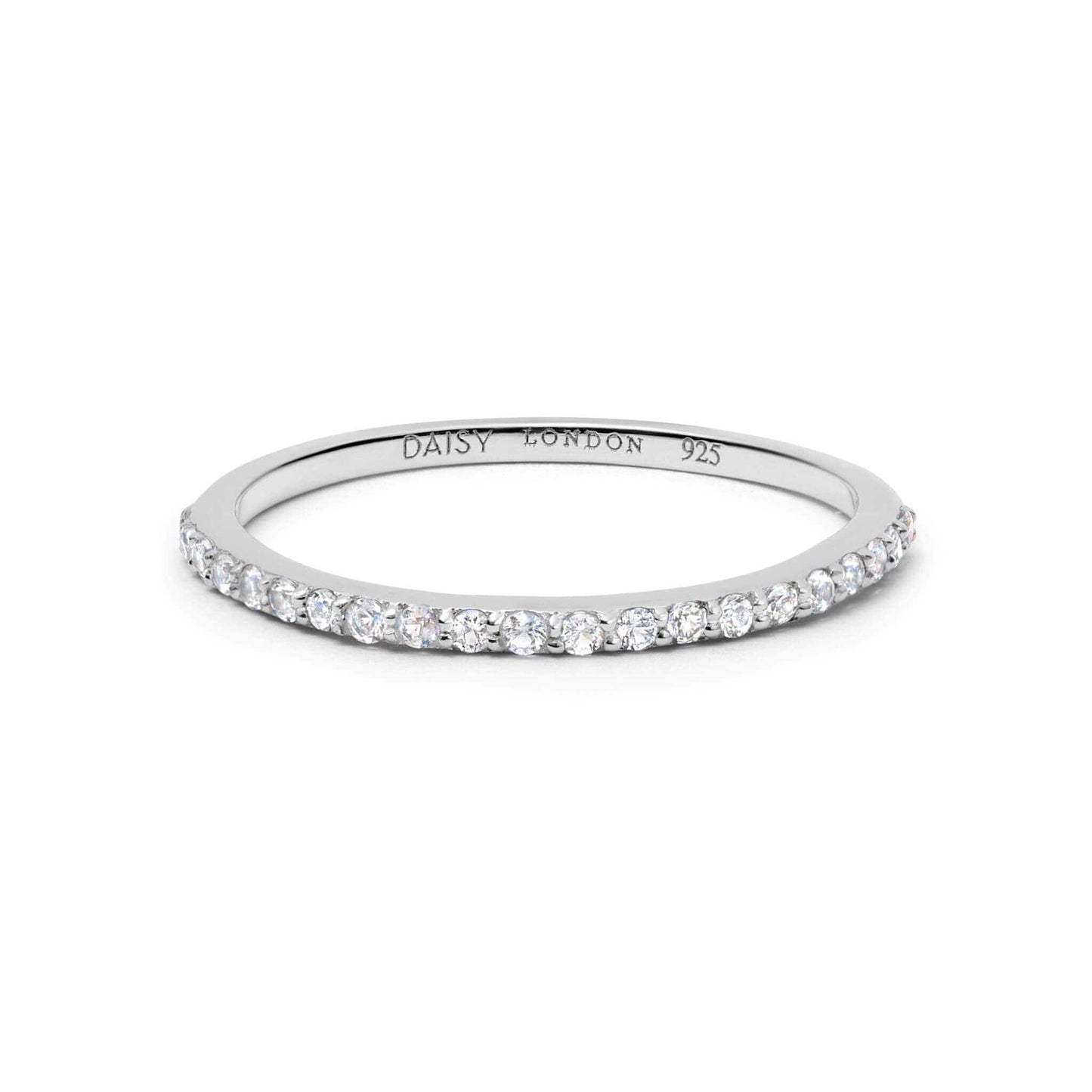 Dainty Crystal Stacking Ring Sterling Silver