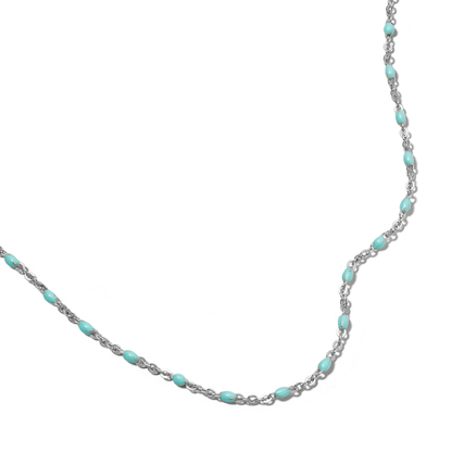 Treasures Turquoise Beaded Necklace Sterling Silver