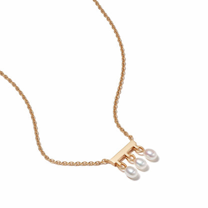 Treasures Seed Pearl Trio Necklace 18ct Gold Plate