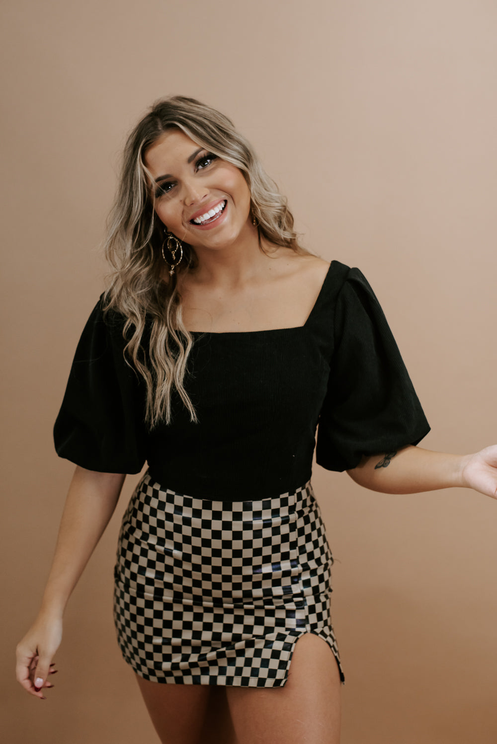 The Latest Corduroy Crop Top, Black