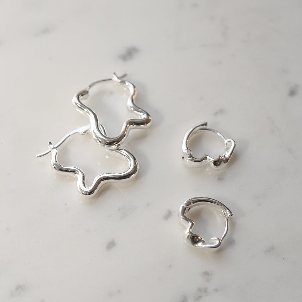 Estée Lalonde Wavy Hoop Earring Stack Sterling Silver