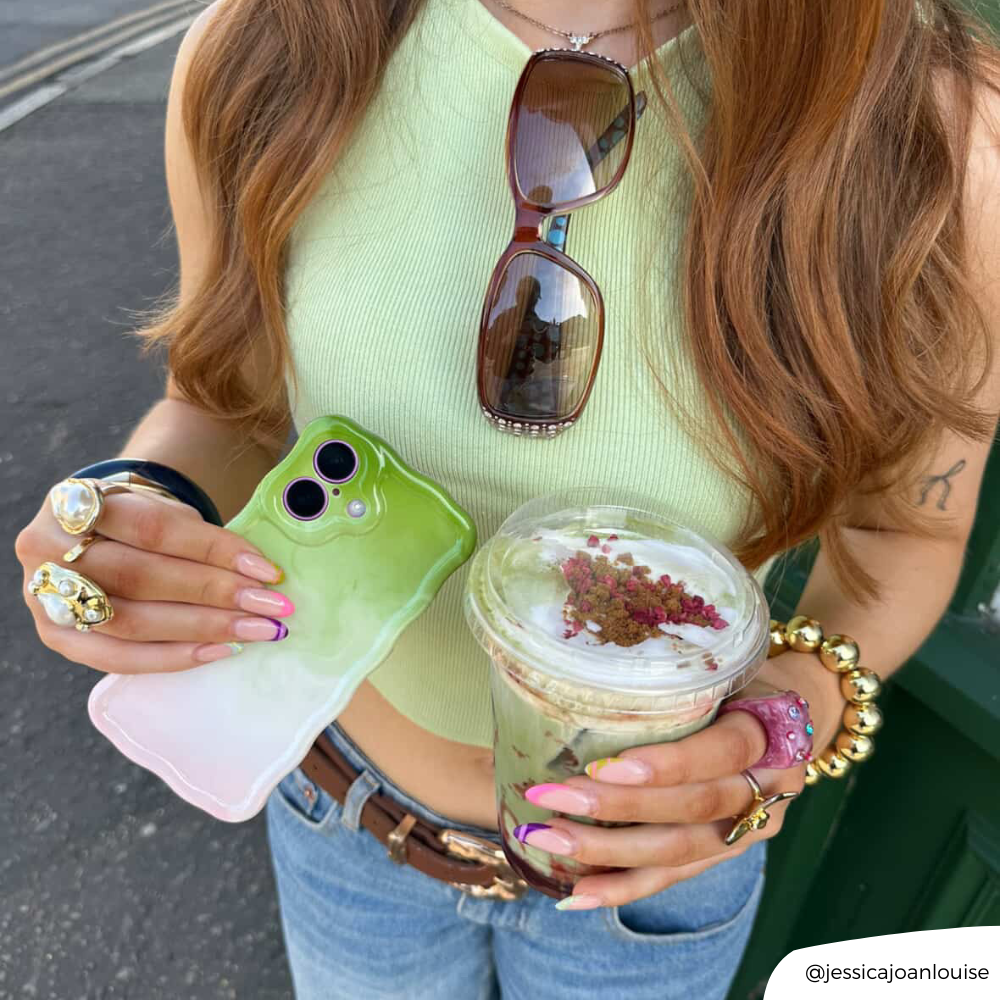 Wavy Phone Case - Strawberry Matcha