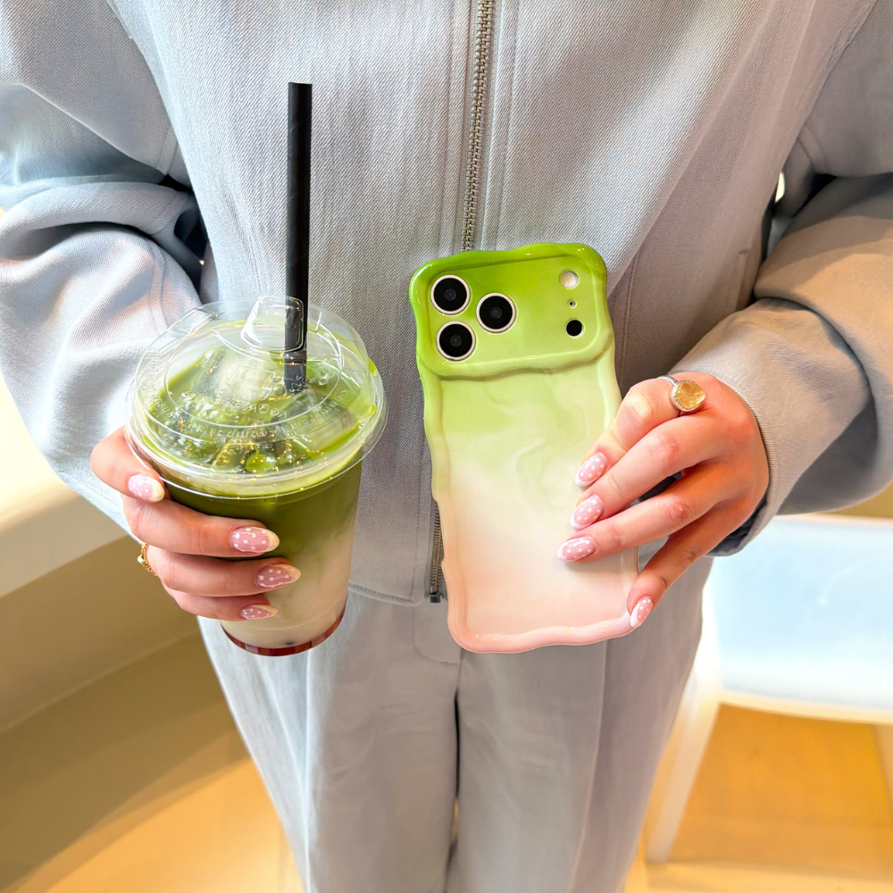 Wavy Phone Case - Strawberry Matcha
